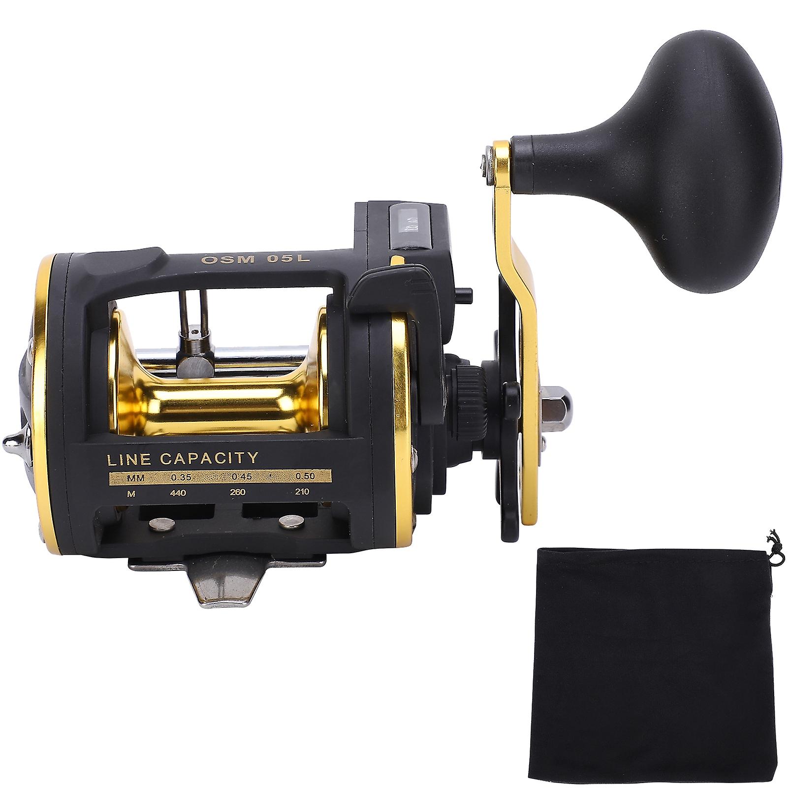 Fishing Reel 2+1 Bearings 6.0:1 Gear Ratio Metal Boat Fishing Wheel With Line Counter