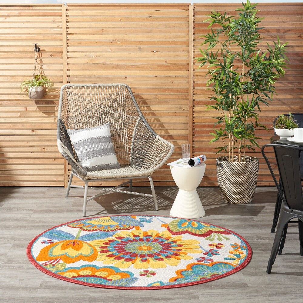 Nourison Aloha Scandinavian Floral Indoor/Outdoor Area Rug