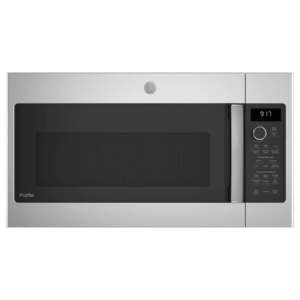 GE Profile 17 Cu Ft Over the Range Microwave in Stainless Steel with Air Fry