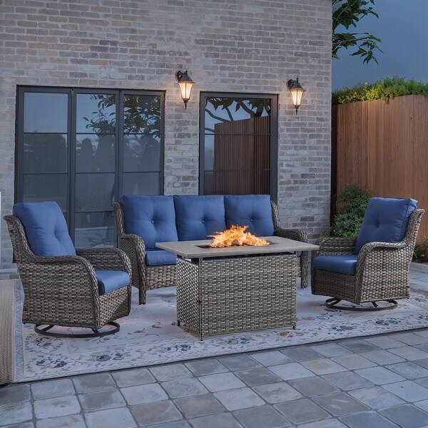 Patio Sofa Sets with Fire Pit Table