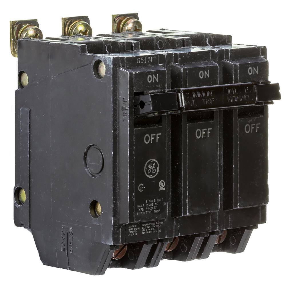 GE 20 Amp Three Pole Bolt-On Breaker THQB32020