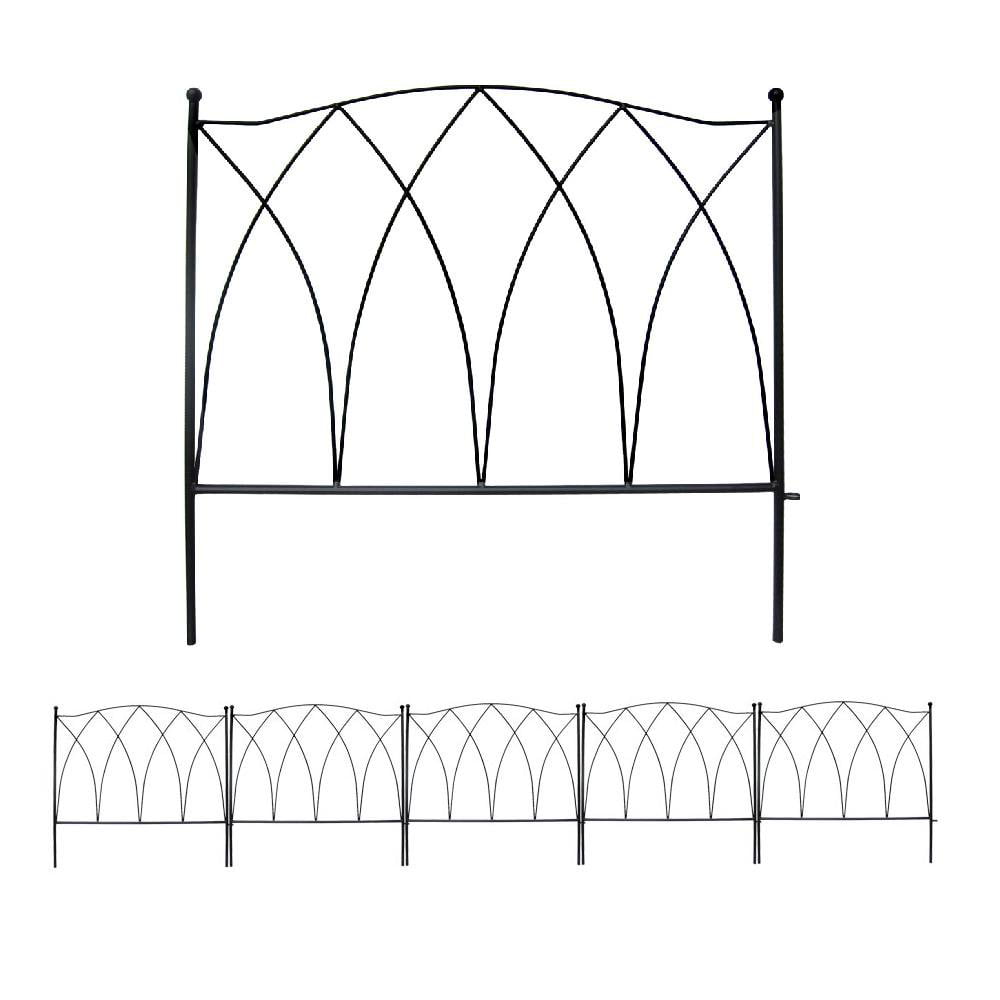 MTB Decorative Garden Border Fence Panel 24 in x 24 in, Pack of 5, Totally 10 ft, Decorative Wire Fencing Garden Border Edging Garden Fence Animal Barrier