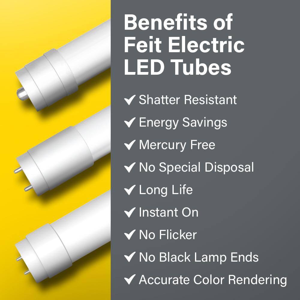 Feit Electric 6-Watt 12 in. T5 G5 Type A Plug and Play Linear LED Tube Light Bulb Bright White 3000K (24-Pack) T512830LED24