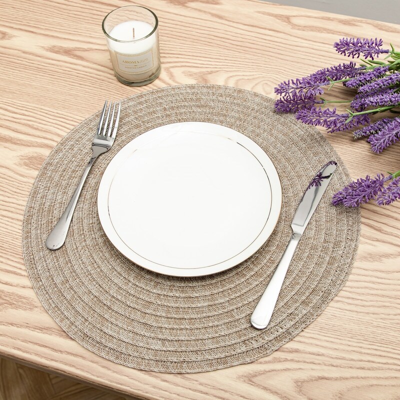 Ray Star Round Woven Vinyl Placemat (Set of 4)  15\