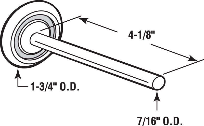 Prime-Line 7/16 in. W X 4.375 in. L X 1.75 in. D Steel Garage Door Roller