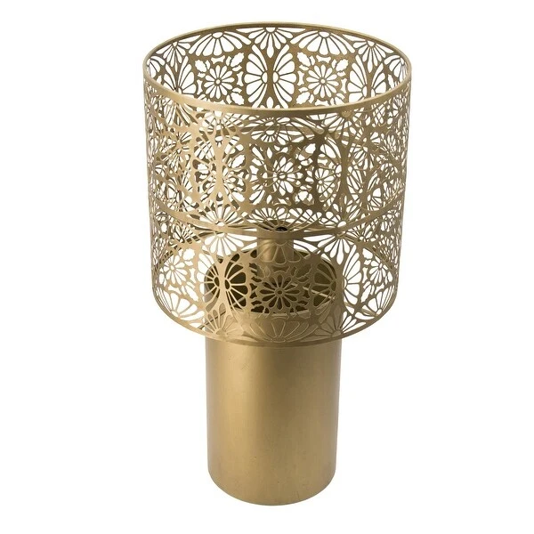 Modern Gold Lattice Iron Square Shade Table Lamp