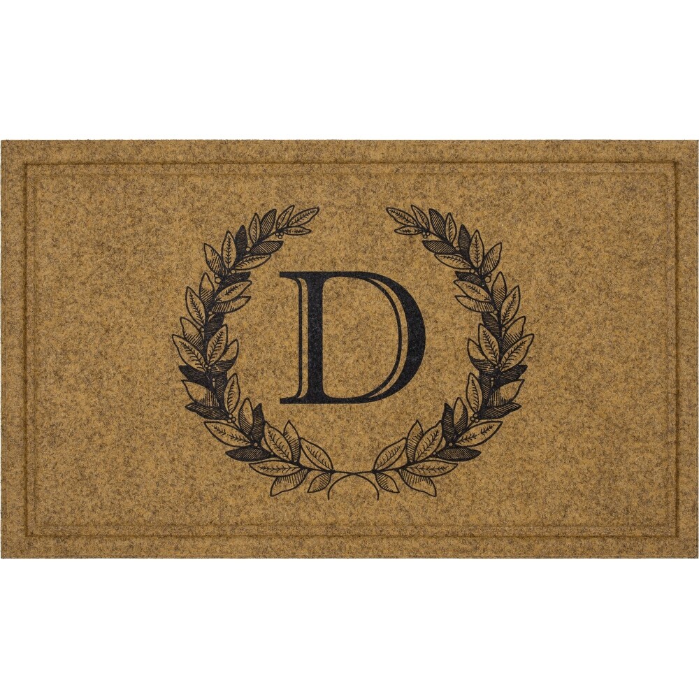 Mohawk Home Monogram Initial Faux Coir Door Mat