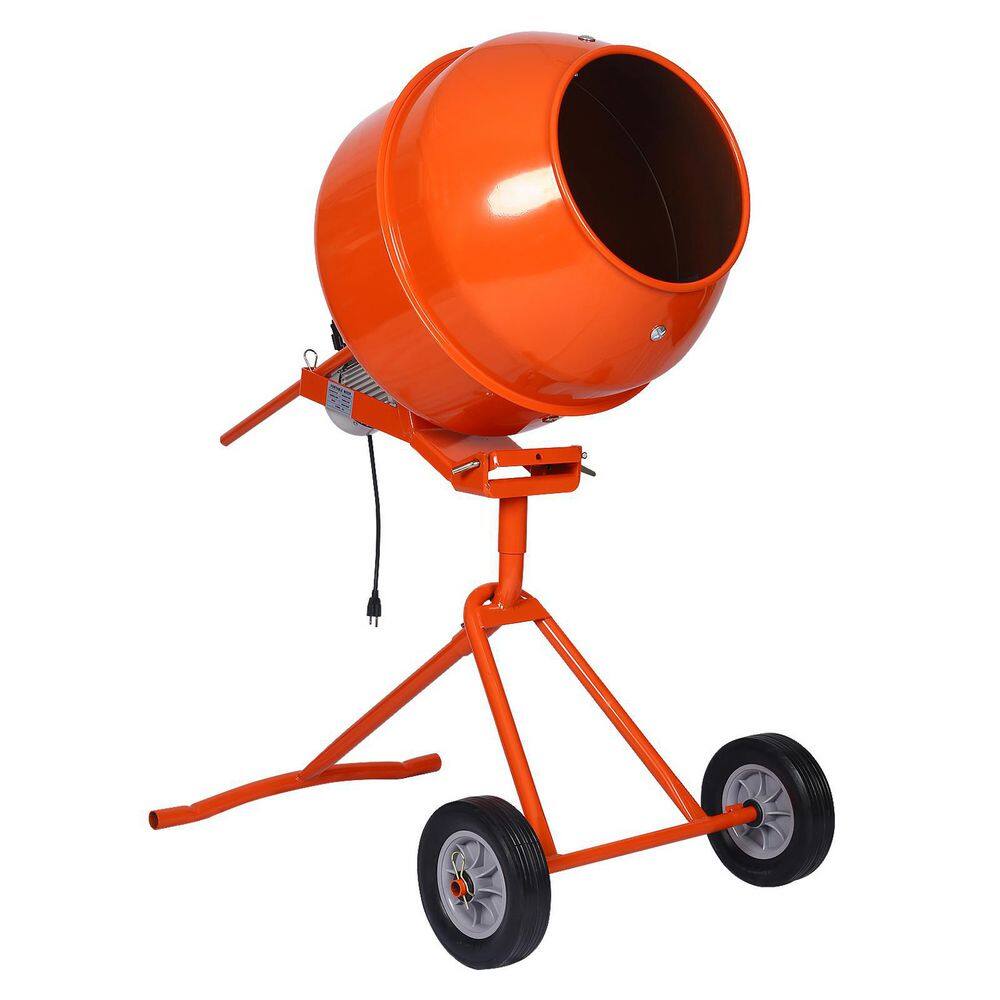 Tidoin 5.0 cu.ft. Portable Concrete Mixer Electric Cement Mixer ETL Certificated Copper Motor GH-YDW4-1344