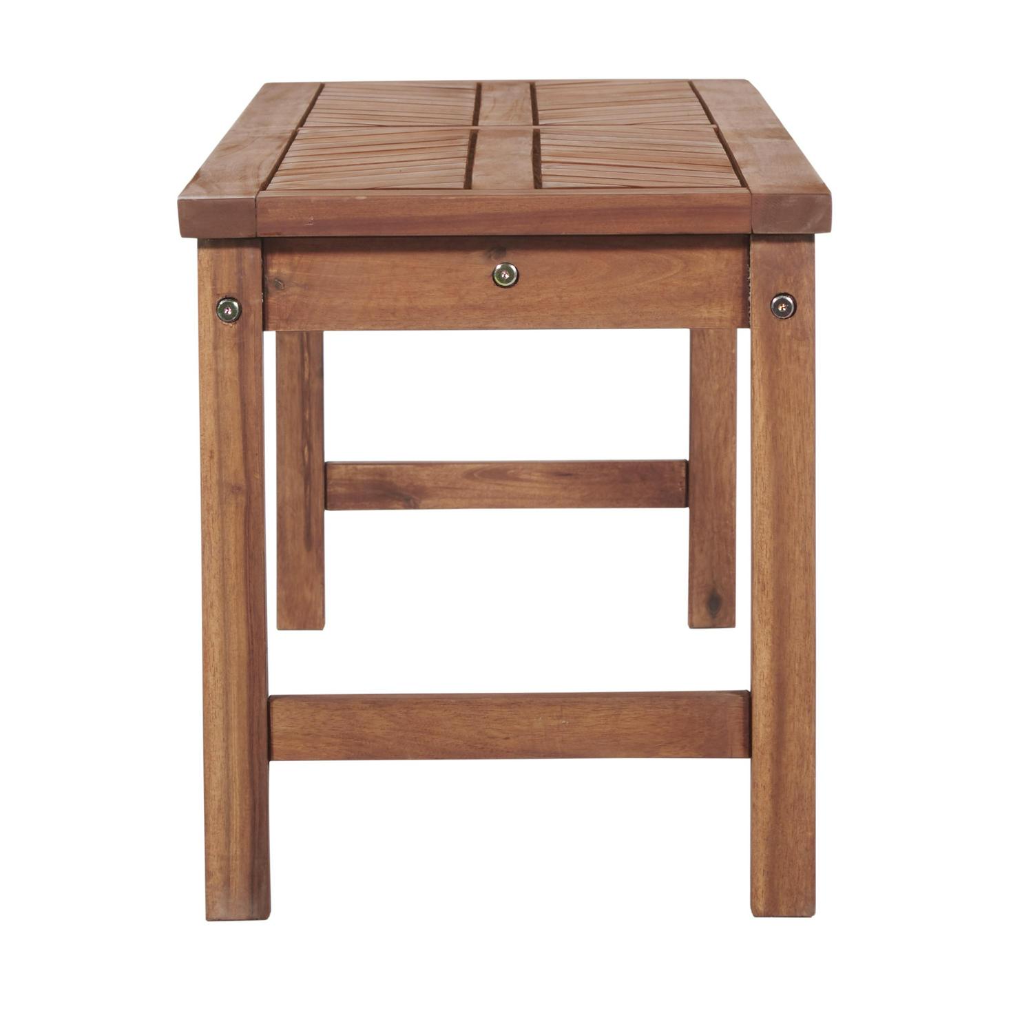 Manor Park Outdoor Raised Acacia Wood Bench  Brown