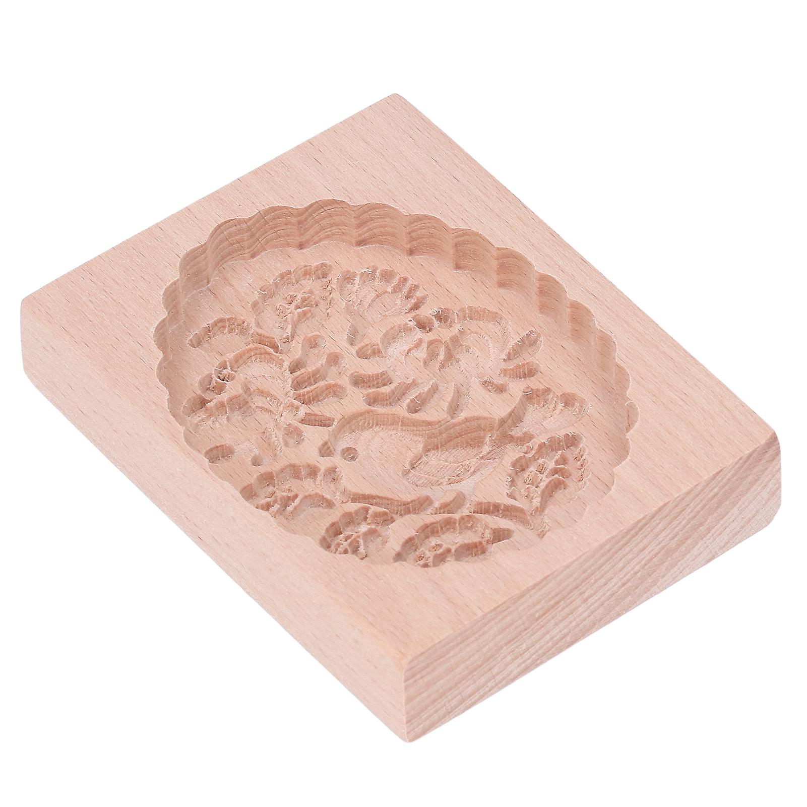 Animal Cookie Mold Lovely Vivid Wooden Biscuit Press Stamp Easy Demoulding Smoothly Cookie Mold Titmouse