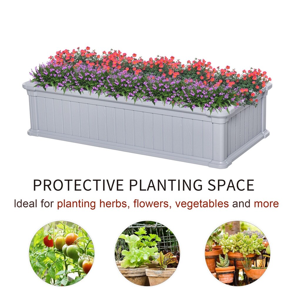 Outsunny 4' x 2' x 1' Raise Garden Bed  Planter Box for Flowers  Herbs Outdoor Backyard with Easy Assembly