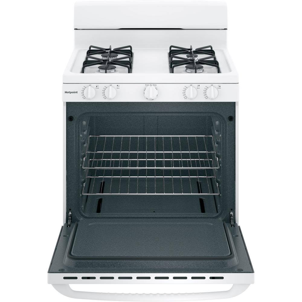 Hotpoint 30 in. 4.8 cu. ft. Freestanding Gas Range in White RGBS300DMWW