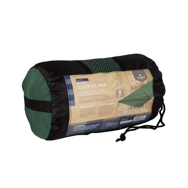 Stansport Rectangular Fleece Sleeping Bag Green