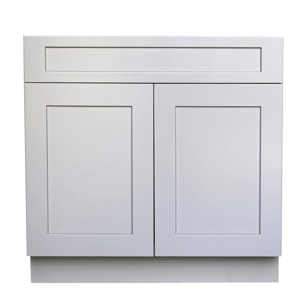 Plywell Ready to Assemble 24x34.5x24 in. Shaker Base Cabinet with 2-Door and 1 Drawer in Gray SGxB24