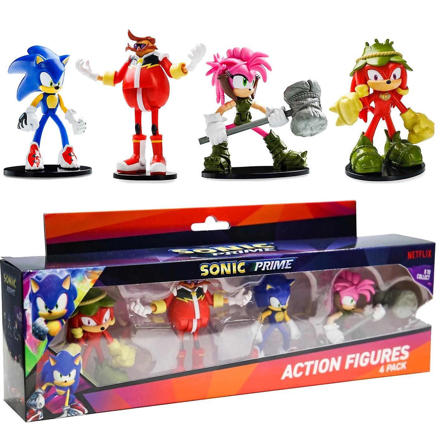 4-Pack Sonic Prime Articulated Action Figures 7.5cm (S1B)