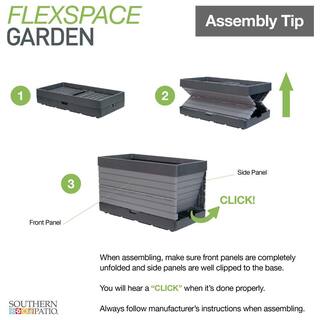 Southern Patio FlexSpace 22 in. x 11 in. x 13 in. Seabreeze Blue Resin Modular Raised Garden Bed HDR-090410