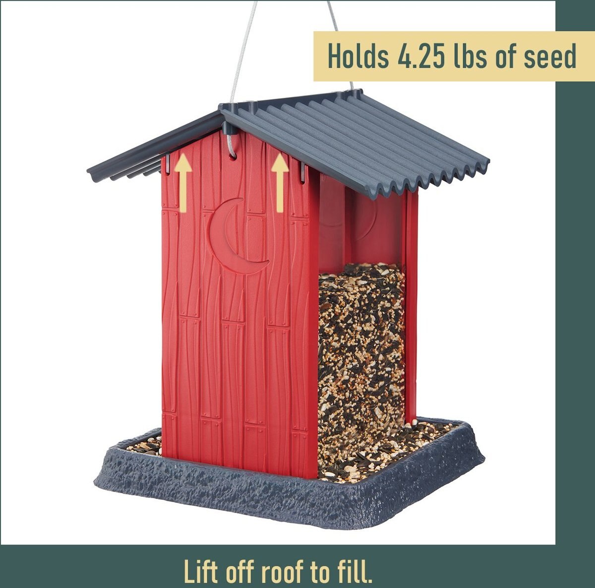 North States Shed Bird Feeder， Red