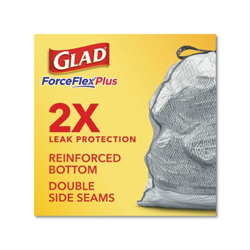 Glad ForceFlexPlus OdorShield Tall Kitchen Drawstring Trash Bags  CLO70320