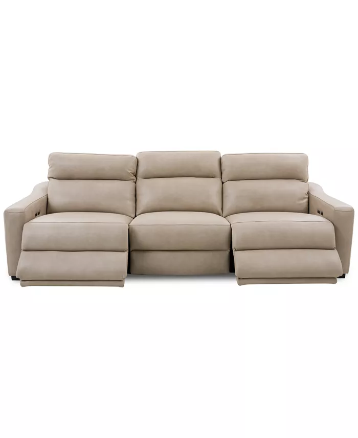 Furniture Gabrine 3-Pc. Leather Sofa with 2 Power Recliners