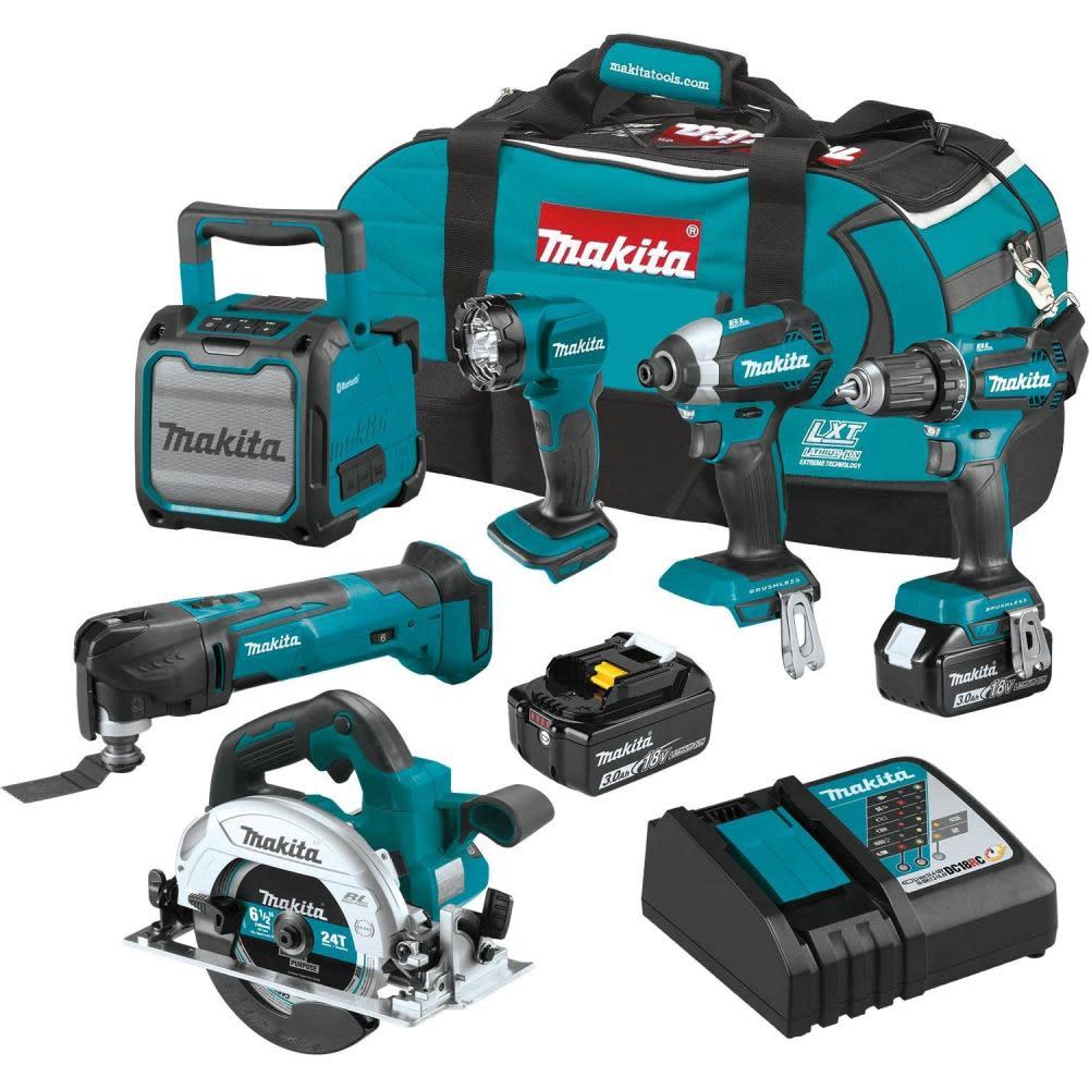 Makita 18V LXT Lithium-Ion Cordless 6-Piece Combo Kit (3.0Ah) XT613X1 from Makita