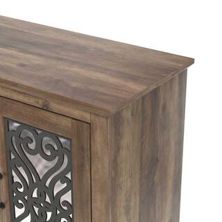 GALANO Calidia 45.7 in. Composite Top Knott Oak with Grey Stone 3-Door Sideboard SH-KOPU19771GTU