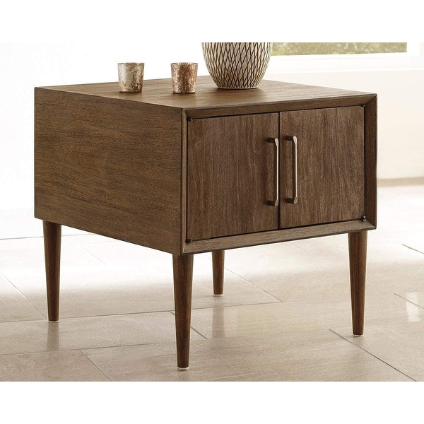 Ashley T802-2 Brushed Dry Brown Finish Kisper Square End Table