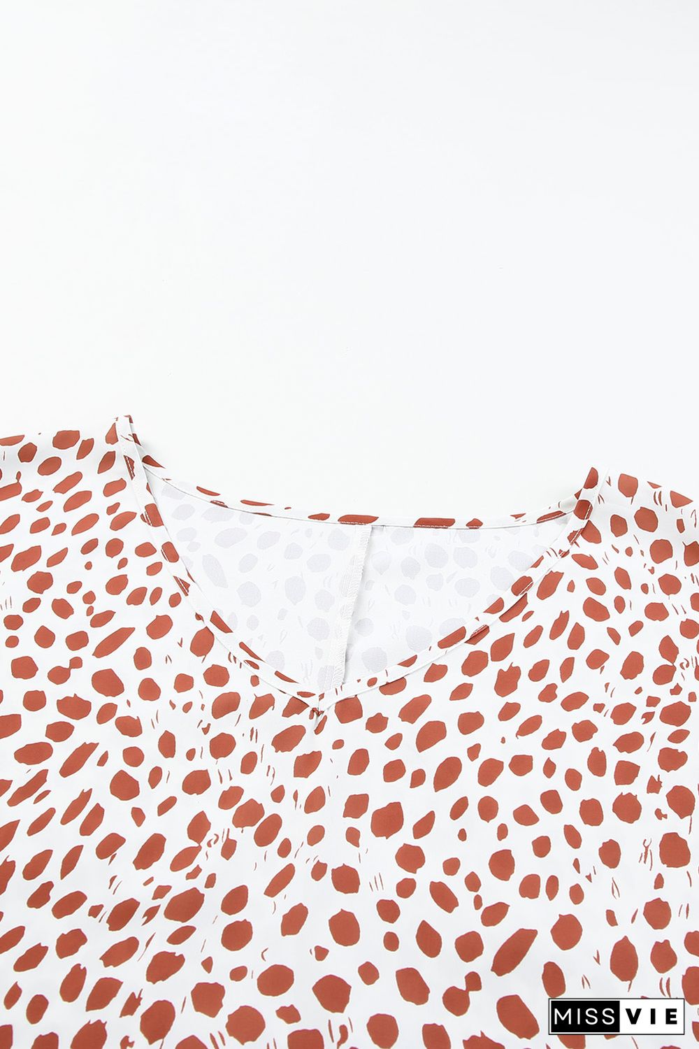 Plus Size Leopard V Neck Short Sleeve Shift Top