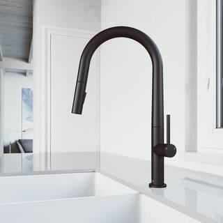 VIGO Greenwich Single Handle Pull-Down Sprayer Kitchen Faucet in Matte Black VG02029MB