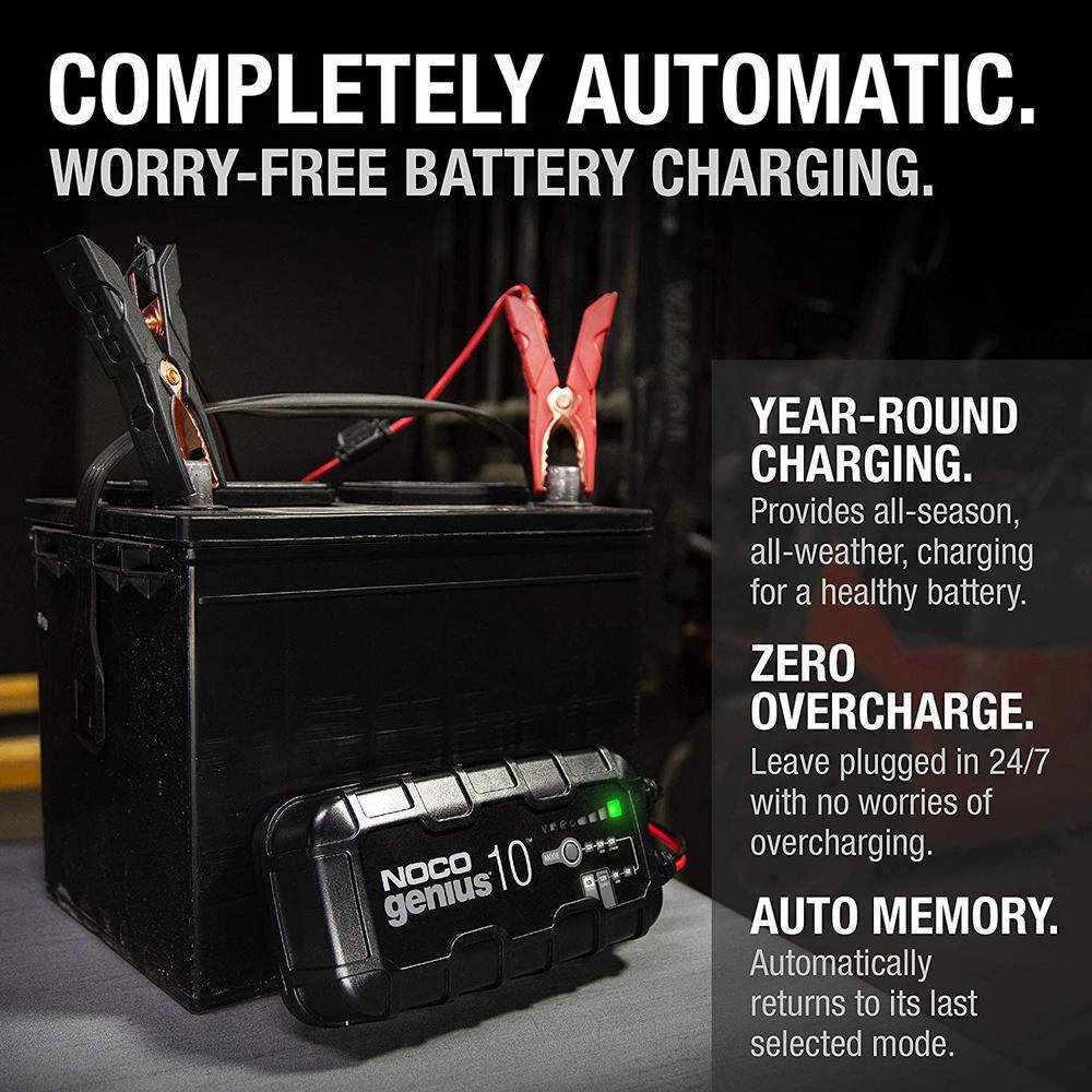 NOCO GENIUS GENIUS10 10-Amp Fully-Automatic Smart Charger 6V  12V Battery Charger  Battery Maintainer Genius10