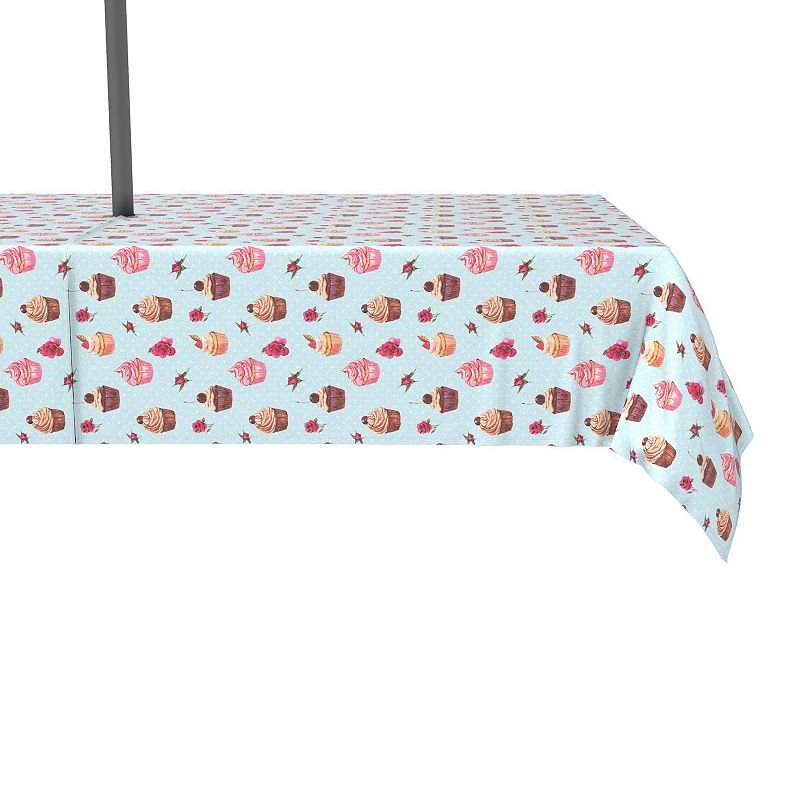 Water Repellent， Outdoor， 100% Polyester， 60x104， Vintage Cupcakes and Dots