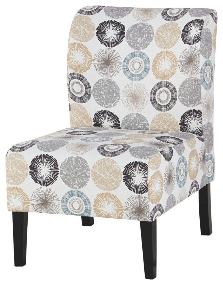 Wooden Armless Accent Chair With Fabric Upholstery  Multicolor   Transitional   Armchairs And Accent Chairs   by Uber Bazaar  Houzz