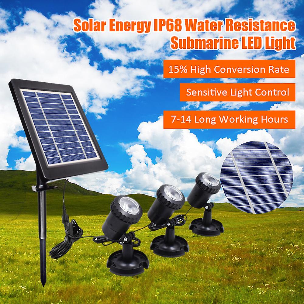 Solar Powered Energy L-ed Underwater Diving Lamp Kit Set Sensitive Light Control Sensor Sensing Low/high Brightness 2 Adjustable Working Modes Effects