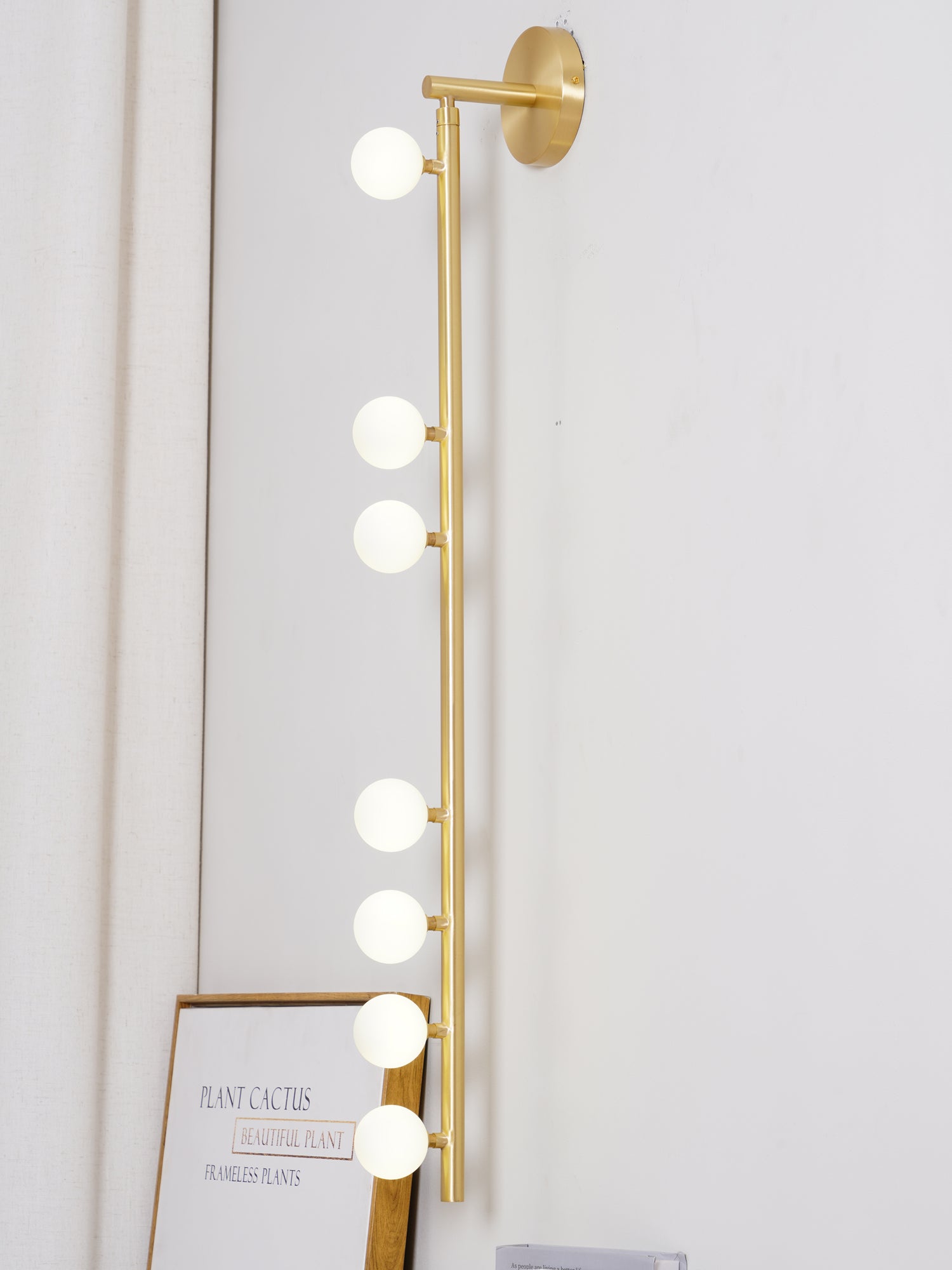 Brass Glass Tube Plug-in Wall Lamp