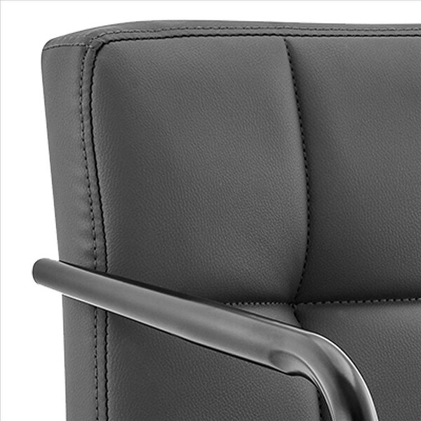 20 Inch Metal and Leatherette Swivel Bar Stool