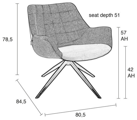 Brown Upholstered Accent Chair  Zuiver Doulton   Midcentury   Armchairs And Accent Chairs   by Luxury Furnitures  Houzz