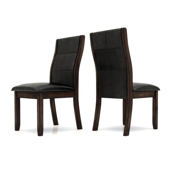 Tornillo Modern Black Faux Leather Dining Chairs (Set of 2) by Furniture of America