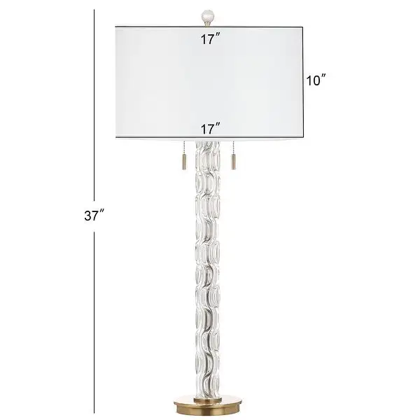 SAFAVIEH Lighting 37-inch Rayna Crystal/ Gold LED Table Lamp