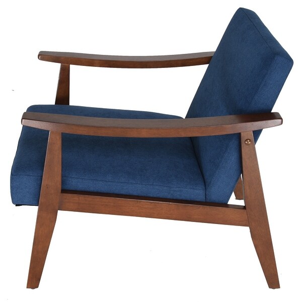 Zenvida Mid Century Modern Accent Armchair Solid Hardwood Upholstered