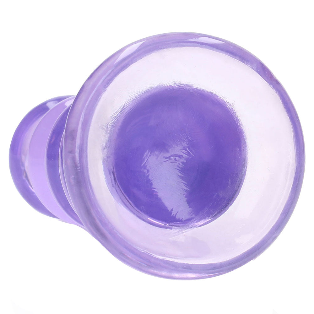 RealRock Crystal Clear Jelly 5.5 Inch Curvy Dildo in Purple