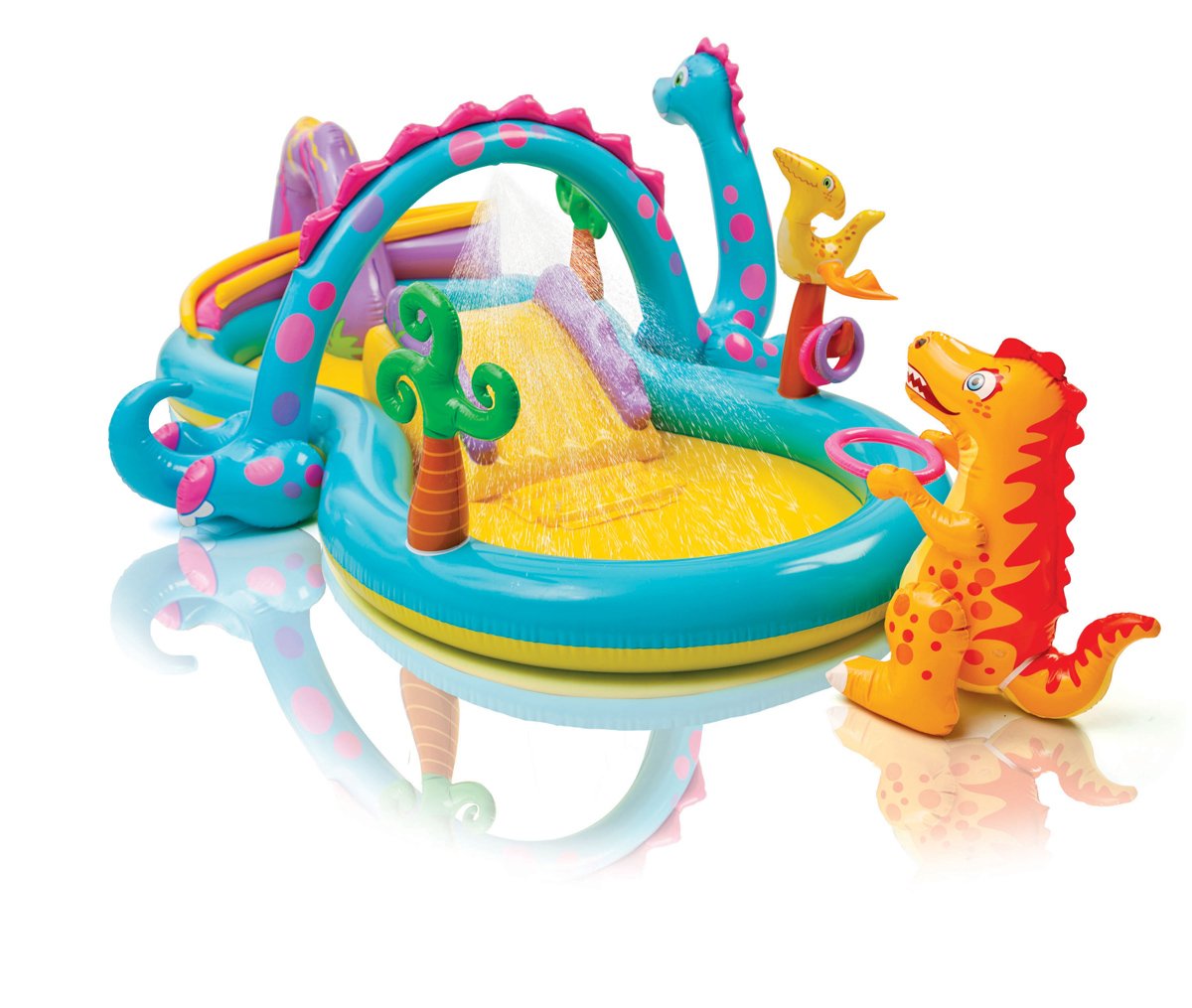 Intex Inflatable Surf 'N Slide Kids Play Center & Dinoland Kids Play Center Pool