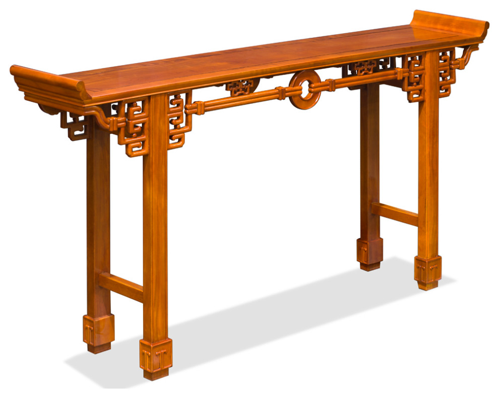 Rosewood Antique Coin Design Table   Asian   Console Tables   by China Furniture and Arts  Houzz