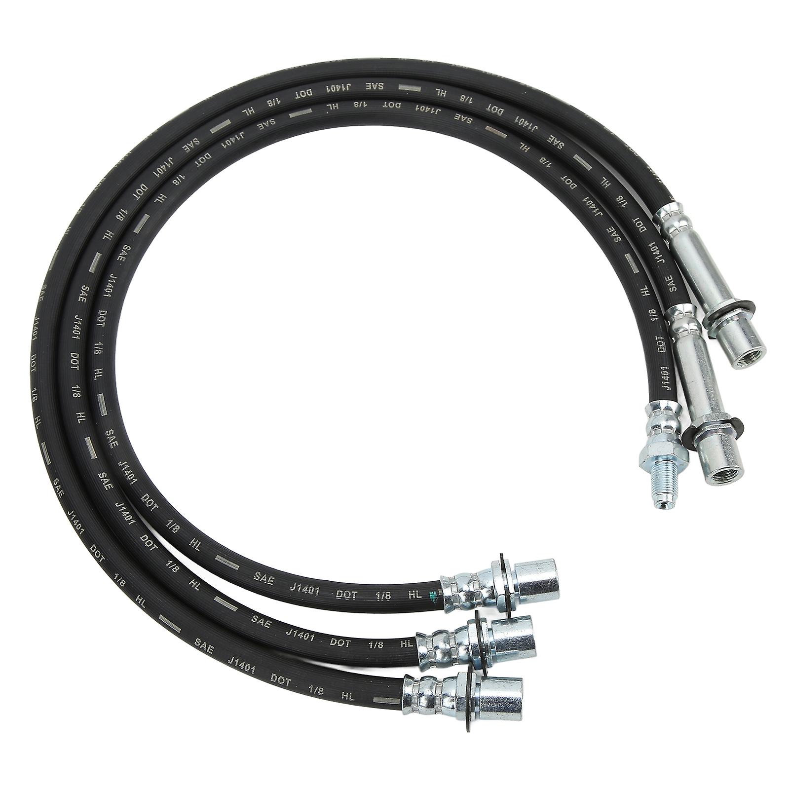 3pcs Extended Brake Line Kit Rear Front Rubber Replacement For Hilux Ln106r Ln46 Rn46 Yn65r