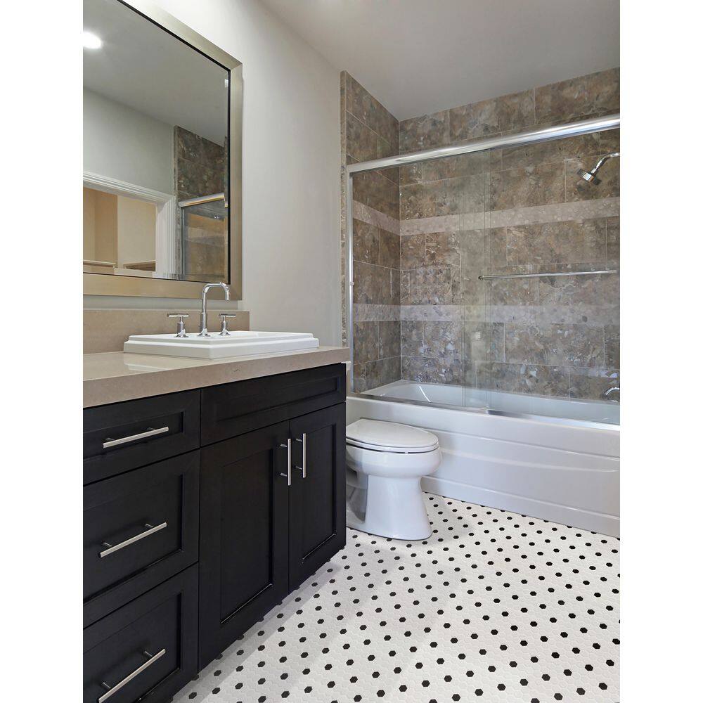 MSI Adelaide Hexagon Black and White 10 in. x 12 in. Matte Porcelain Mosaic Tile (0.8 sq. ft.  each) ADELHEX-1HEXM