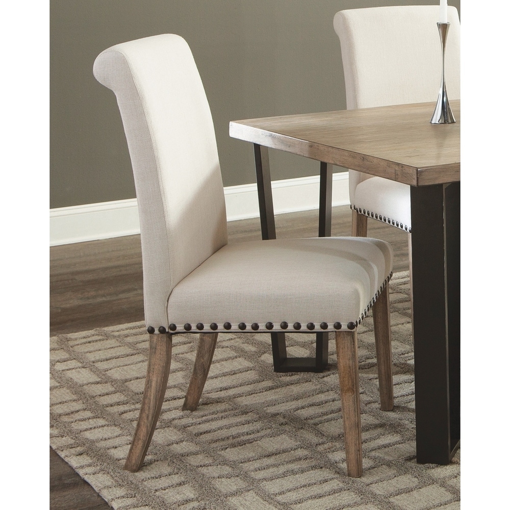 Coaster Furniture Salem Beige and Pine Upholstered Side Chairs (Set of 2)