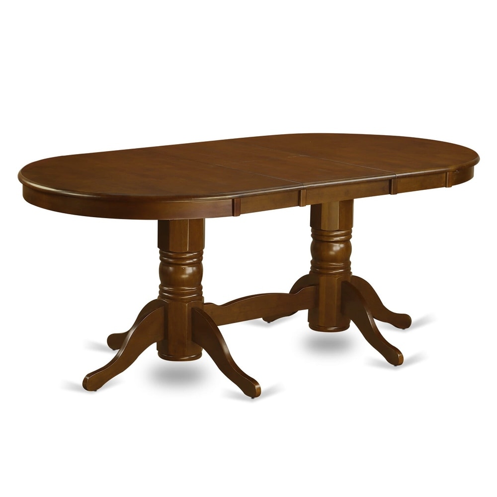 East West Furniture Dining Room Table Set   an Oval Kitchen Table with Butterfly Leaf and Dining Chairs  Espresso(Pieces Option)