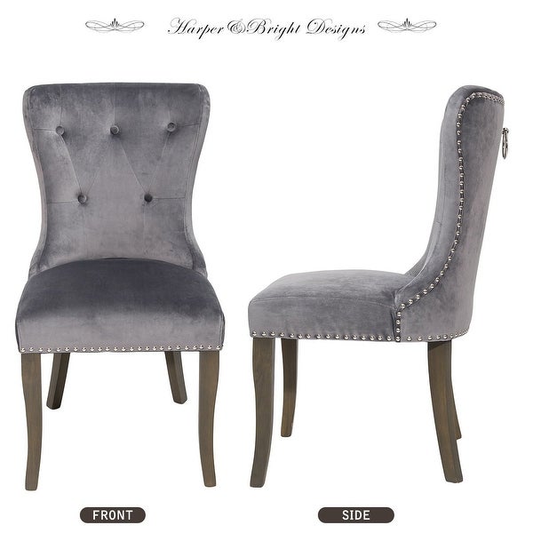 Set of 2 Dining Chair Tufted Armless Chair Upholstered Accent Chair