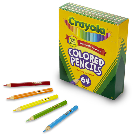 Crayola BIN683364 Colored Pencils 64 Count Half Le...