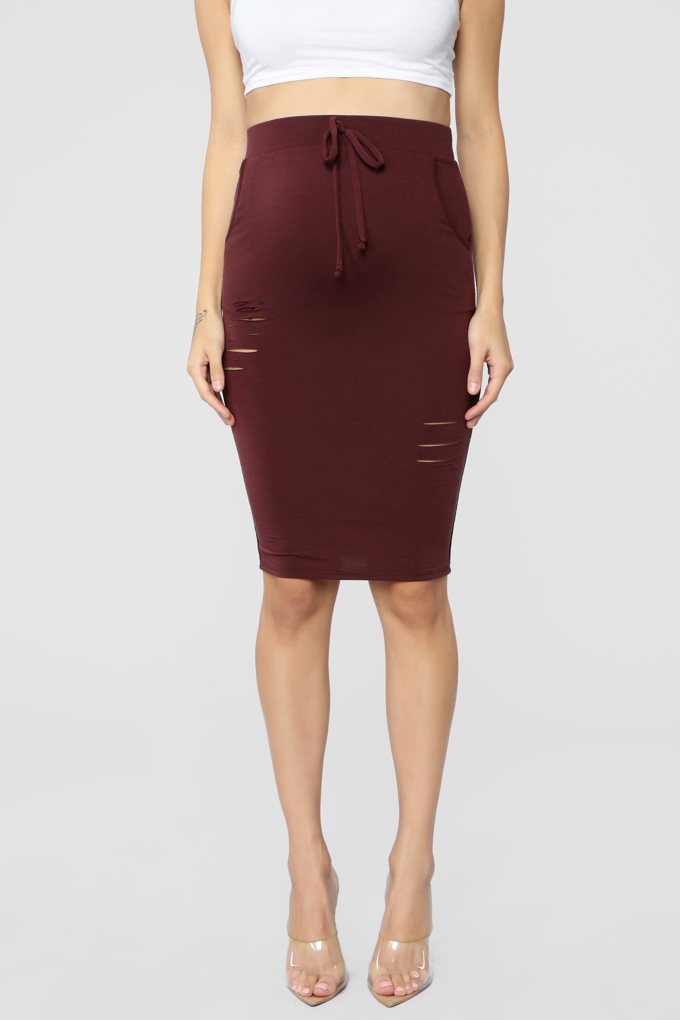 Casual Lover Skirt - Burgundy