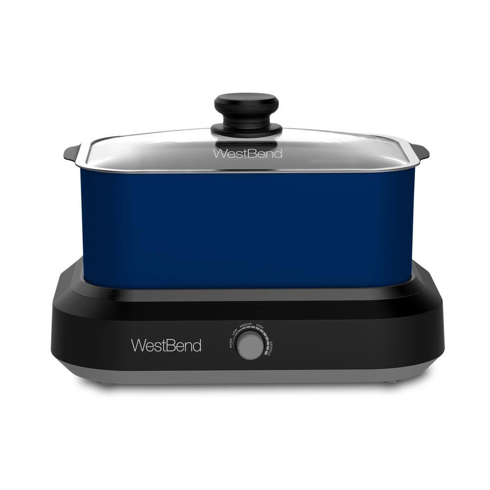 West Bend 5 qt. Blue Non-Stick Versatility Slow Cooker 87905B