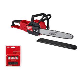 MW M18 FUEL 16 in. 18-Volt Lithium-Ion Brushless Battery Chainsaw (Tool-Only) with Replacement 16 in. Chainsaw Chain 2727-20-49-16-2715